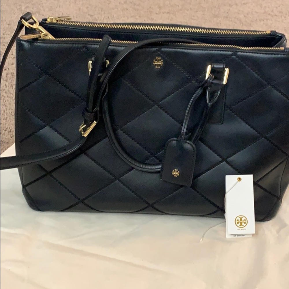 Tory Burch Robinson Stitched double zip tote